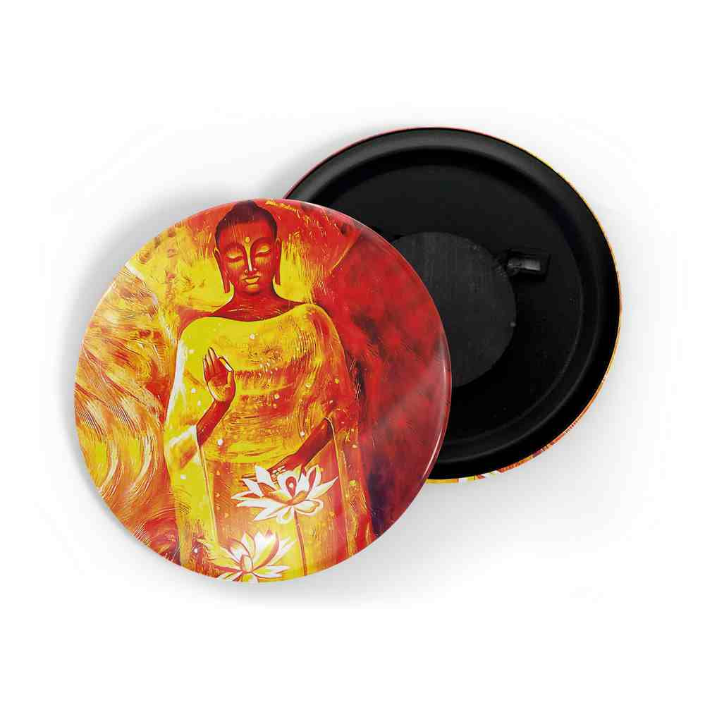 dhcrafts Fridge Magnet Multicolor Buddha D5 Glossy Finish Design Pack of 1 (58mm)